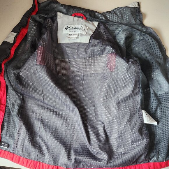 Columbia Youth Windbreaker Jacket Size 10/12 – Grey w/ Red & White Trim – Gently - Picture 9 of 9